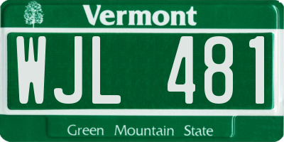 VT license plate WJL481