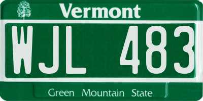 VT license plate WJL483