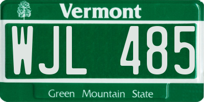 VT license plate WJL485