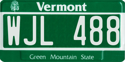 VT license plate WJL488