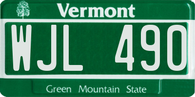 VT license plate WJL490