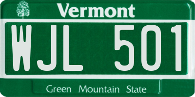 VT license plate WJL501