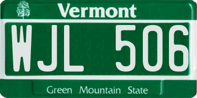 VT license plate WJL506