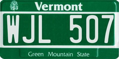 VT license plate WJL507