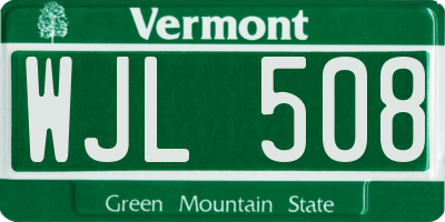 VT license plate WJL508