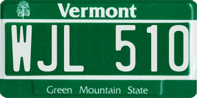 VT license plate WJL510