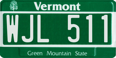 VT license plate WJL511