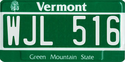 VT license plate WJL516