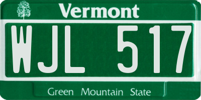 VT license plate WJL517
