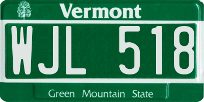 VT license plate WJL518