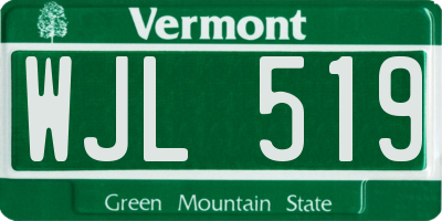 VT license plate WJL519