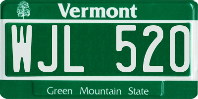 VT license plate WJL520