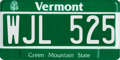 VT license plate WJL525