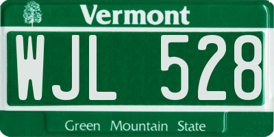 VT license plate WJL528