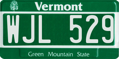 VT license plate WJL529