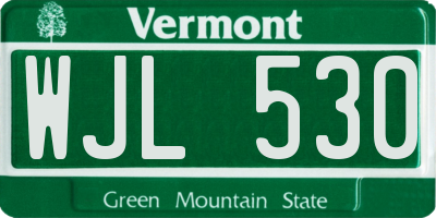 VT license plate WJL530