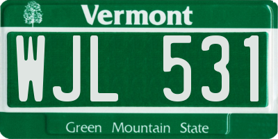 VT license plate WJL531
