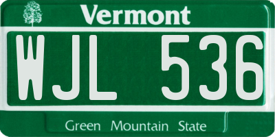 VT license plate WJL536