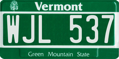 VT license plate WJL537