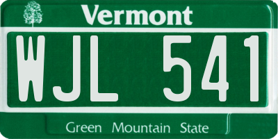 VT license plate WJL541