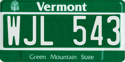 VT license plate WJL543