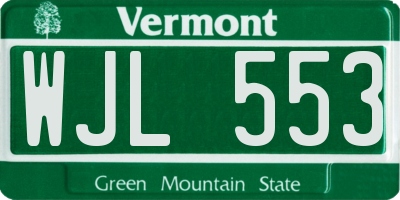 VT license plate WJL553
