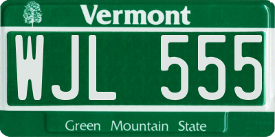 VT license plate WJL555
