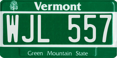VT license plate WJL557