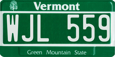 VT license plate WJL559