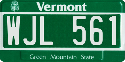 VT license plate WJL561
