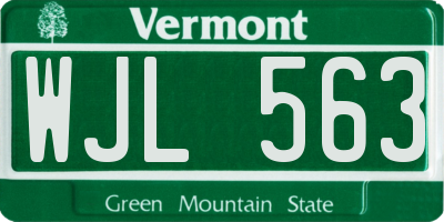 VT license plate WJL563