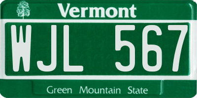 VT license plate WJL567