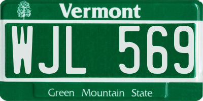 VT license plate WJL569
