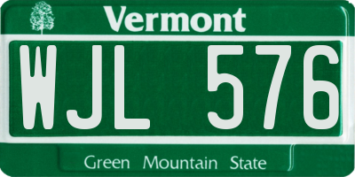 VT license plate WJL576