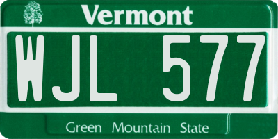 VT license plate WJL577