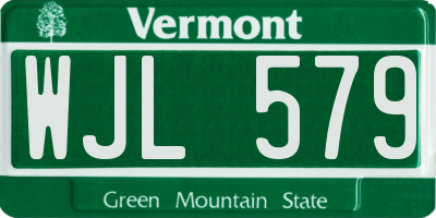 VT license plate WJL579