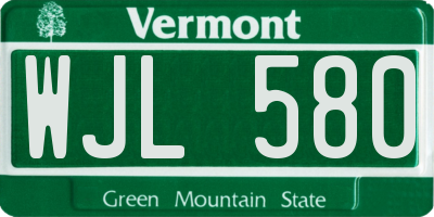 VT license plate WJL580