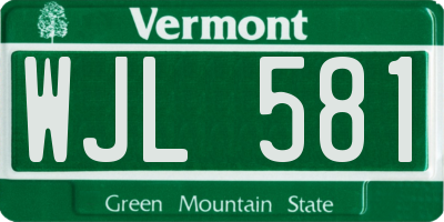 VT license plate WJL581