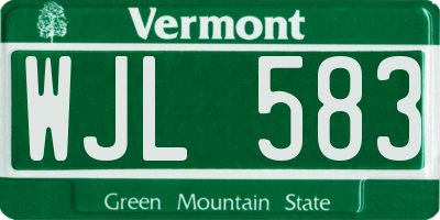 VT license plate WJL583