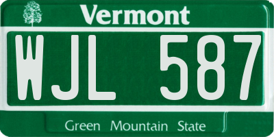 VT license plate WJL587