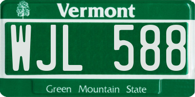 VT license plate WJL588