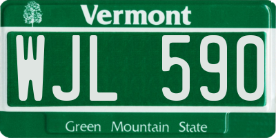VT license plate WJL590