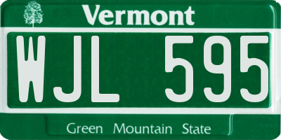 VT license plate WJL595