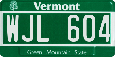 VT license plate WJL604