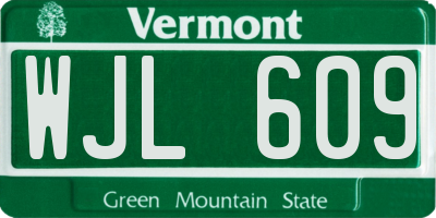 VT license plate WJL609