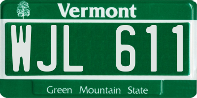 VT license plate WJL611