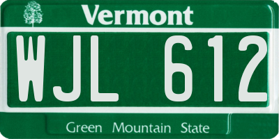 VT license plate WJL612