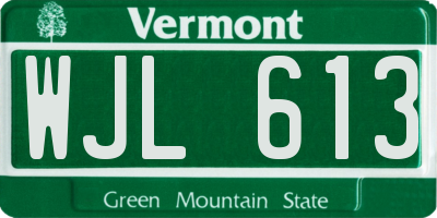 VT license plate WJL613