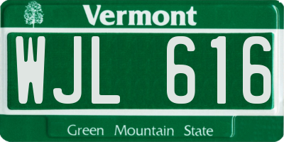 VT license plate WJL616