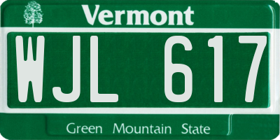 VT license plate WJL617